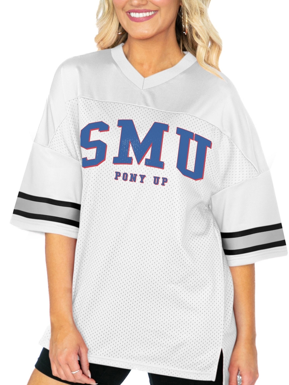 SMU 'Pony Up' White Mesh Football Jersey